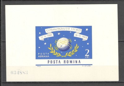 Romania.1964 Posta aeriana:Cosmonautica-Bl. XR.474 foto