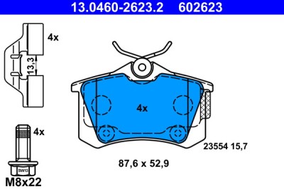 ATE 13.0460-2623.2 set placute frana,frana disc foto