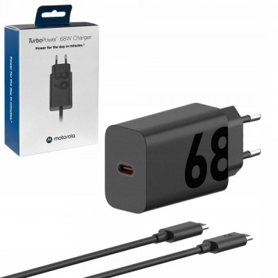 Incarcator Retea Cu Cablu USB-C Motorola, 68W, 6.2A, 1 x USB-C, Negru PG38C06281 foto
