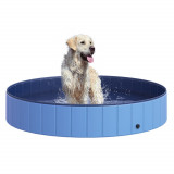 Cumpara ieftin PawHut Piscină Pliabilă PVC pentru C&acirc;ini, Albastru Deschis, Ușor de Curățat, 160x30cm | Aosom Romania