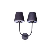 Cumpara ieftin Aplica de perete cu 2 lumini Miko Pako World Negru 27x13x41 cm