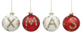 Set 4 globuri brad Craciun sticla multicolora Xmas &Oslash; 8 cm