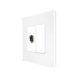 Priza TV Luxion cu rama din sticla alba, design modern
