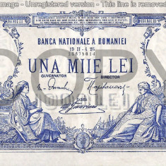 REPRODUCERE bancnota 1000 lei 1926