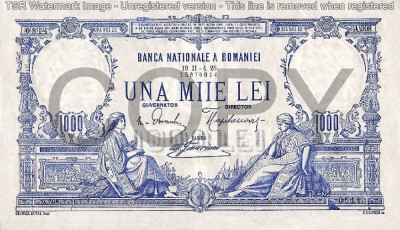 REPRODUCERE bancnota 1000 lei 1926 foto
