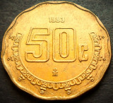 Moneda exotica 50 CENTAVOS - MEXIC, anul 1993 *cod 3210