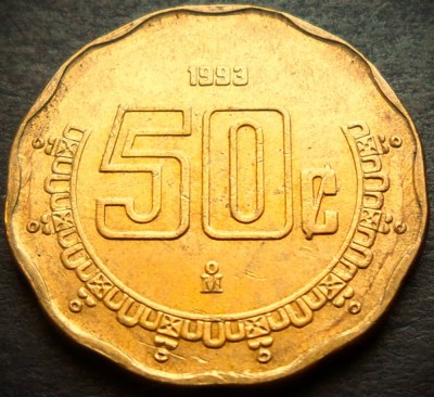 Moneda exotica 50 CENTAVOS - MEXIC, anul 1993 *cod 3210 foto