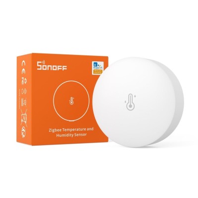 Senzor inteligent de temperatura si umiditate Zigbee Sonoff SNZB-02P (rotund) foto