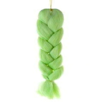 Extensie sintetica,par colorat pentru copii,lungime 60 cm - Verde foto