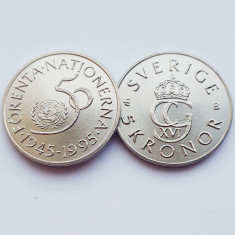3274 Suedia 5 kronor 1995 Carl XVI Gustaf (United Nations) km 885 aunc-UNC