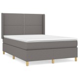 Cumpara ieftin Pat box spring cu saltea, gri inchis, 140x200 cm, textil