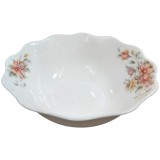 Set 6 Boluri Medii servire Salata Opal Alb Model Flori 106-2 17cm CNN50151