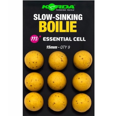 Boilies Korda Artificial Essential Cell Slow Sinking Boilie 15mm, 9buc/pac foto