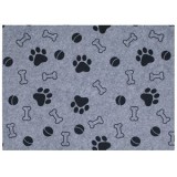 Covoras pentru caini, Gri cu Model Labute si Oase, 70x50cm, CMCLASS
