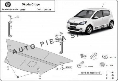 Scut metalic motor Skoda Citigo fabricata incepand cu 2011 APS-30,139 foto