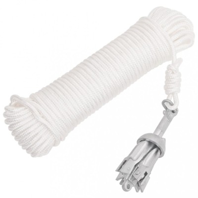 vidaXL Ancoră pliabilă cu funie, 0,7 kg, fontă galvanizată la cald foto