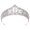 Diadema mireasa argintie cu cristale si zirconiu, Ruby