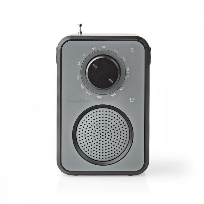 Radio FM Nedis 1.8W gri / negru maner de transport