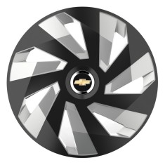 Set 4 Capace Roti, potrivite jantelor de R16, pentru Chevrolet, model vector black and silver