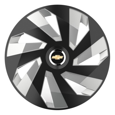 Set 4 Capace Roti, potrivite jantelor de R16, pentru Chevrolet, model vector black and silver foto