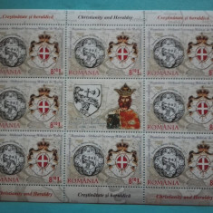 TIMBRE ROMÂNIA LP 1961e/2012 -CREȘTINĂTATE ȘI HERALDICĂ -minicoală de 8+1 MNH