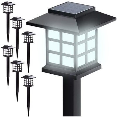 Lampa solara de gradina, set 6 bucati, inaltime 37 cm, 13000k, panou 2V 40mA, iluminare 10-12 h, 2 lm foto