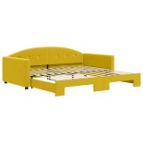 Cumpara ieftin Pat de zi cu extensie, galben, 100x200 cm, catifea