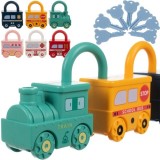 Puzzle educativ cu masinute si chei, set 6 vehicule din ABS