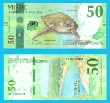 Curacao &amp; St. Maarten (p#3) 50 Gulden 2025 UNC 'Țestoasă de Mare' serie: U310200838; (ROG CITITI DETALIILE!)