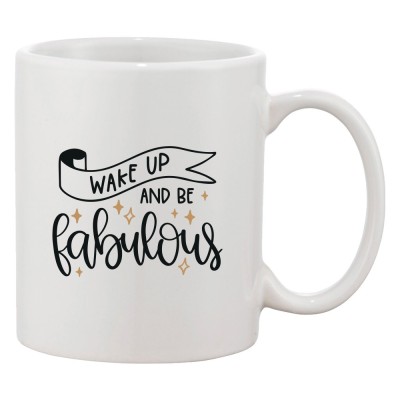 Cana alba personalizata &amp;quot;Wake up and be fabulous&amp;quot;, INOVATIX&amp;reg;. 330ml foto