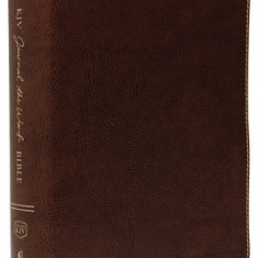 KJV, Journal the Word Bible, Large Print, Bonded Leather, Brown, Red Letter Edition: Reflect, Journal, or Create Art Next to Your Favorite Verses