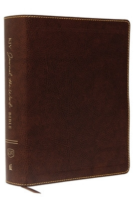 KJV, Journal the Word Bible, Large Print, Bonded Leather, Brown, Red Letter Edition: Reflect, Journal, or Create Art Next to Your Favorite Verses foto