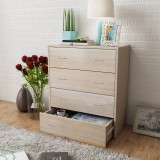 Bufet vidaXL stejar, 60x30.5x71 cm, 4 sertare glisante, PAL+MDF, dulap depozitare, mobilier living, hol, bucatarie