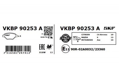 SKF VKBP 90253 A set placute frana,frana disc foto