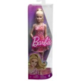 BARBIE PAPUSA BARBIE FASHIONISTA BLONDA CU PARUL PRINS IN COADA SI ROCHIE CU FLORICELE