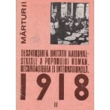 Desavirsirea unitatii national-statale a poporului roman. Recunoasterea ei internationala. 1918 - Documente interne si externe (august 1918 - iunie 19