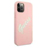 Husa Cover Guess Silicone pentru iPhone 12/12 Pro Vintage Script Green GUHCP12MLSVSPG Pink