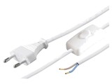 Cablu Alimentare PVC 1,5m Alb 2x0,75mm2 2,5A