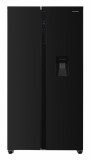 Side by side Heinner HSBS-H439NFBKWDE++, 436 L, No Frost, Dozator de apa, H 177 cm (Negru)