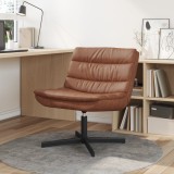 vidaXL Scaun accent Maro Piele sintetică, metal Mediu Rotativ