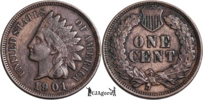 1901, 1 cent ( Indian Head Cent ) - Statele Unite ale Americii foto