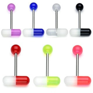 Piercing din oțel 316L - pastilă UV cu două culori, 1,6 mm - Culoare Piercing: Ametist