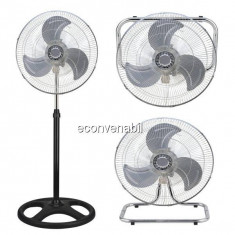 Ventilator de Camera Cromat cu Picior FL4502 SF4502 45cm 3in1 foto