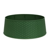 Masca suport brad Craciun verde 65 x 23 cm, acoperire baza brad din plastic tip ratan