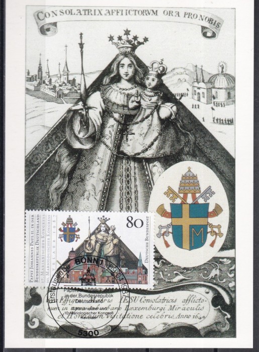 Germania 1987-Papa Ioan Paul al II-lea in vizită in R.F.G.Carte postala nescrisa