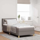 Cumpara ieftin Pat cu Saltea cu Arcuri Gri taupe 90 x 200 cm țesătură