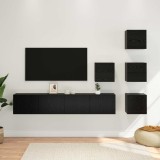 vidaXL Set comodă TV 6 pcs 80 x 30 x 30 cm Stejar Negru Lemn prelucrat 3438603
