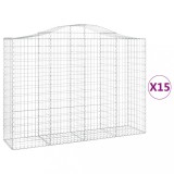 Cumpara ieftin Cosuri gabion arcuite 15 buc, 200x50x140/160cm, fier galvanizat