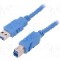Cablu USB A mufa, USB B mufa, USB 3.0, lungime 2m, albastru, QOLTEC - 52309