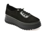 Pantofi EPICA negri, 387375Y, din piele intoarsa